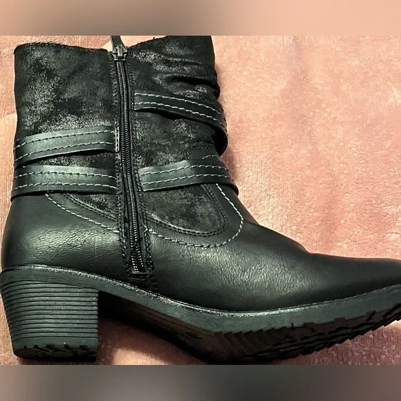 Spring Step Boisa Black water-resistant vegan leather boots shock resist heals - Picture 9 of 10